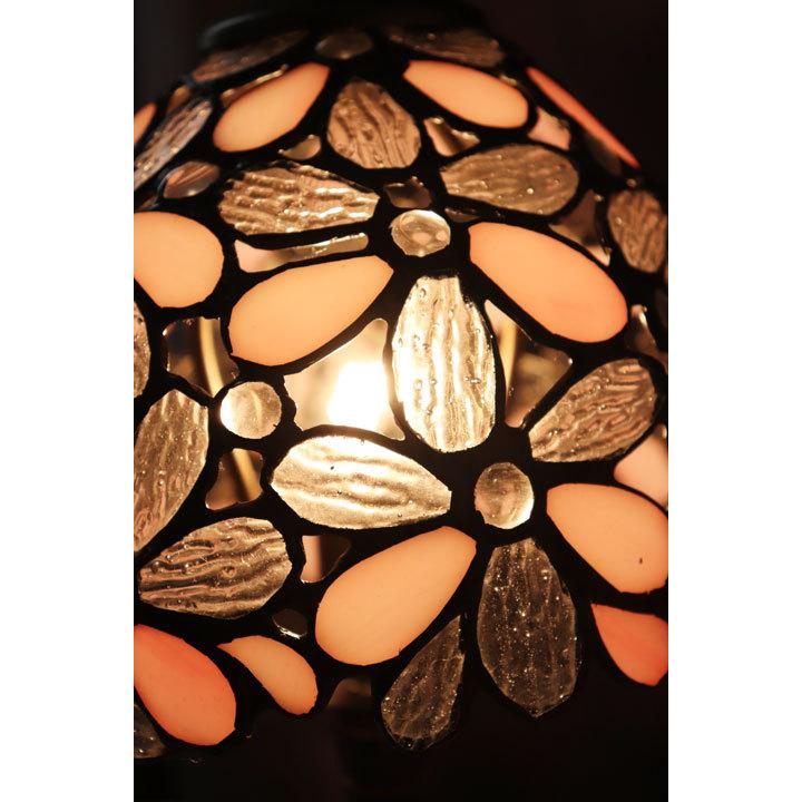 ピンクの藤 ステンドグラス ランプ ピンクのステンドグラスランプ」照明・ピンクのランプ スタンドライト