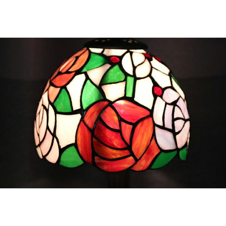 ステンドランプ カラフルローズL ( バラ 薔薇 ローズ ステンドグラス