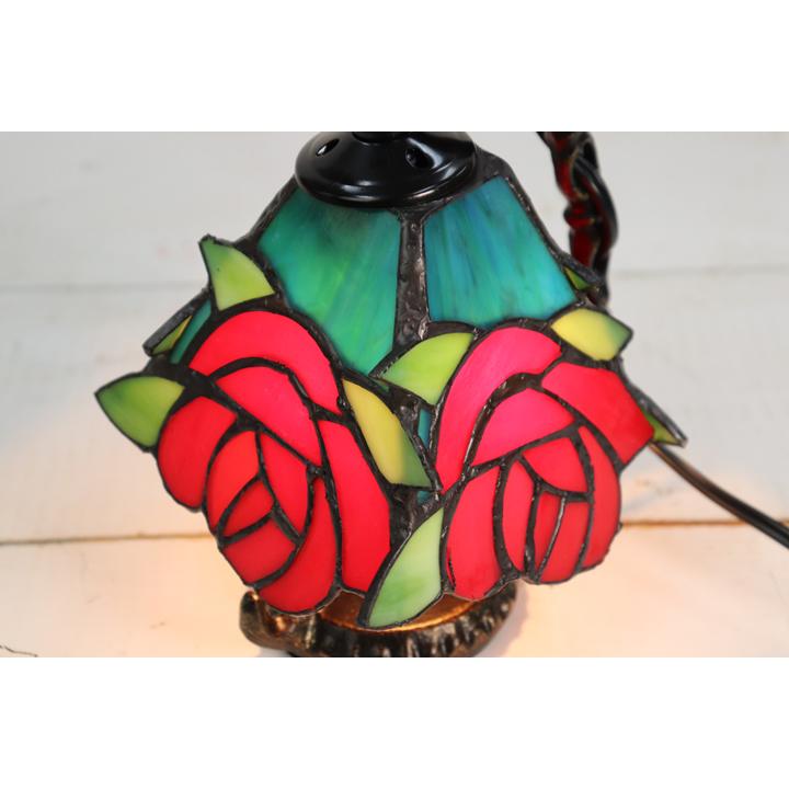 ステンドランプ ローズ 525 ( バラ 薔薇 ステンドグラス 照明 ランプ