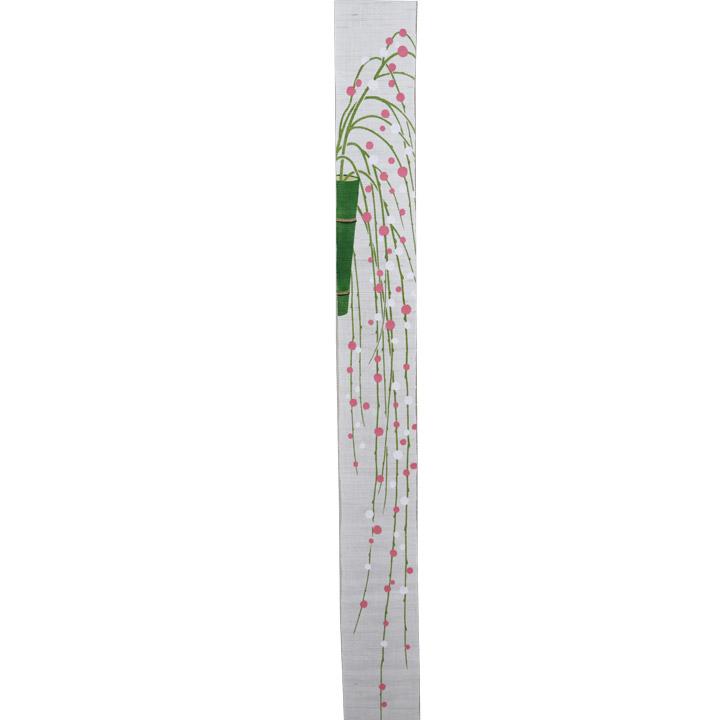 細タペストリー 『 もち花飾り 』 京都 洛柿庵 麻 10×170cm 迎春 