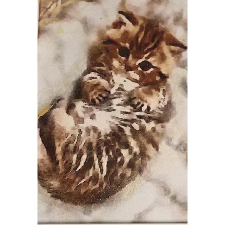 額付 ゴールドペイント ネコ 猫 キャット 15.5×10.5cm ねこ 子ネコ