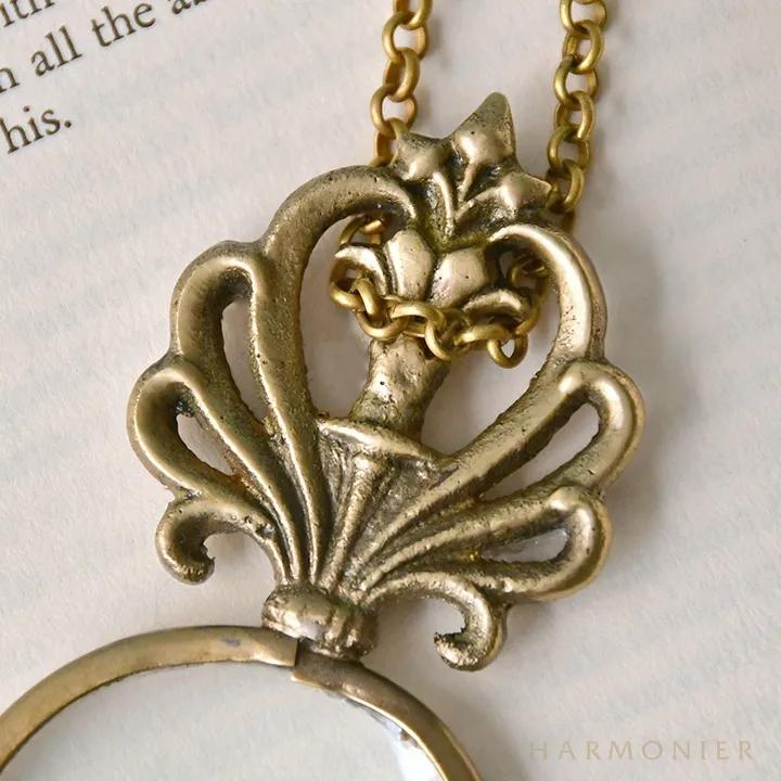 クラシック ルーペネックレス リーフ ルーペ 虫めがね 虫メガネ 虫眼鏡