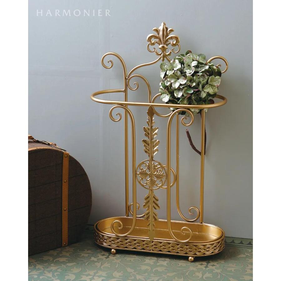 アラベスク アンブレラスタンド オーバル ゴールド 傘立て 雨の日グッズ　アイアン製 ハルモニア HARMONIER 豪華 洋風 素敵 高級感 おしゃれ | 