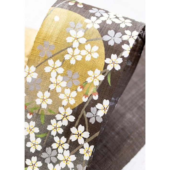 細タペストリー 『 夜桜 』 京都 洛柿庵 麻 10×170cm さくら サクラ