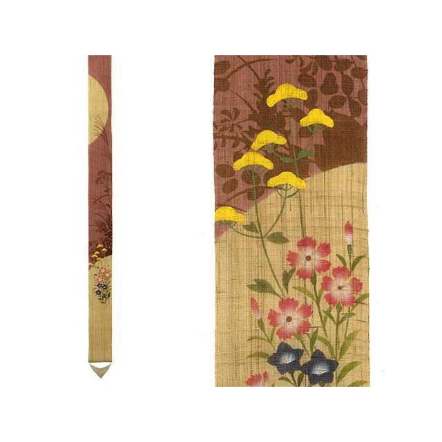 細アラス 『 秋七草影ぼうし 』 京都 洛柿庵 麻 10×170ｃｍ 秋 ななくさ 和 今めかしい 細タペ 飾りつけ 四季 春夏秋冬 貨物輸送無料(沖縄切り捨てる) ウォールデコレーション-家具、インテリア