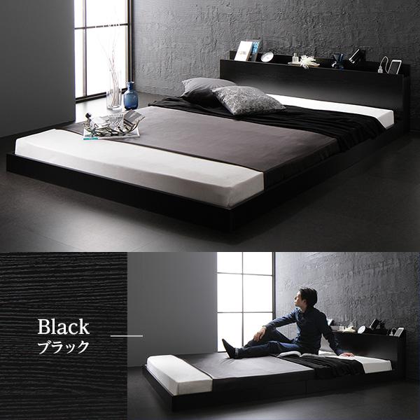 ベッド シングル 2層ポケットコイルマットレス付き ブラック 低床 すのこ 棚付き 宮付き コンセント付き ローベッド ベッド シングル 2層ポケットコイルマットレス付き ブラック 低床 すのこ 棚付き 宮付き コンセント付き ローベッド