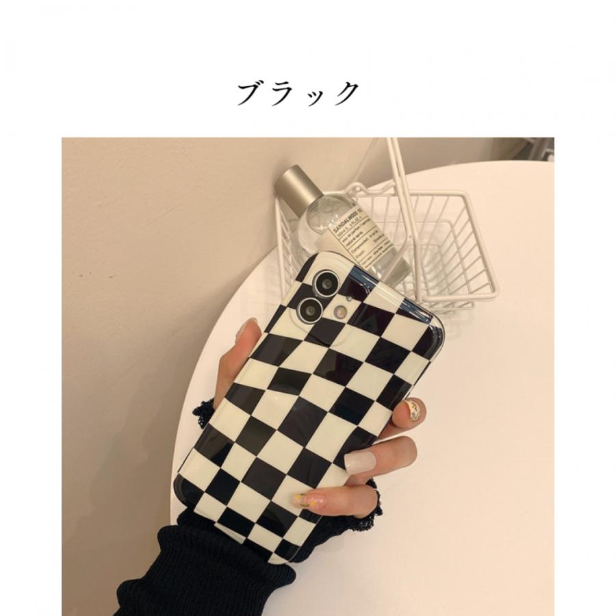 iPhoneケース アイフォンケース iPhone12 iPhone13 pro promax 7 8 チェッカー柄  韓国 個性的 おしゃれ 白 黒  スマホケース オススメ メンズ レディース |  | 01