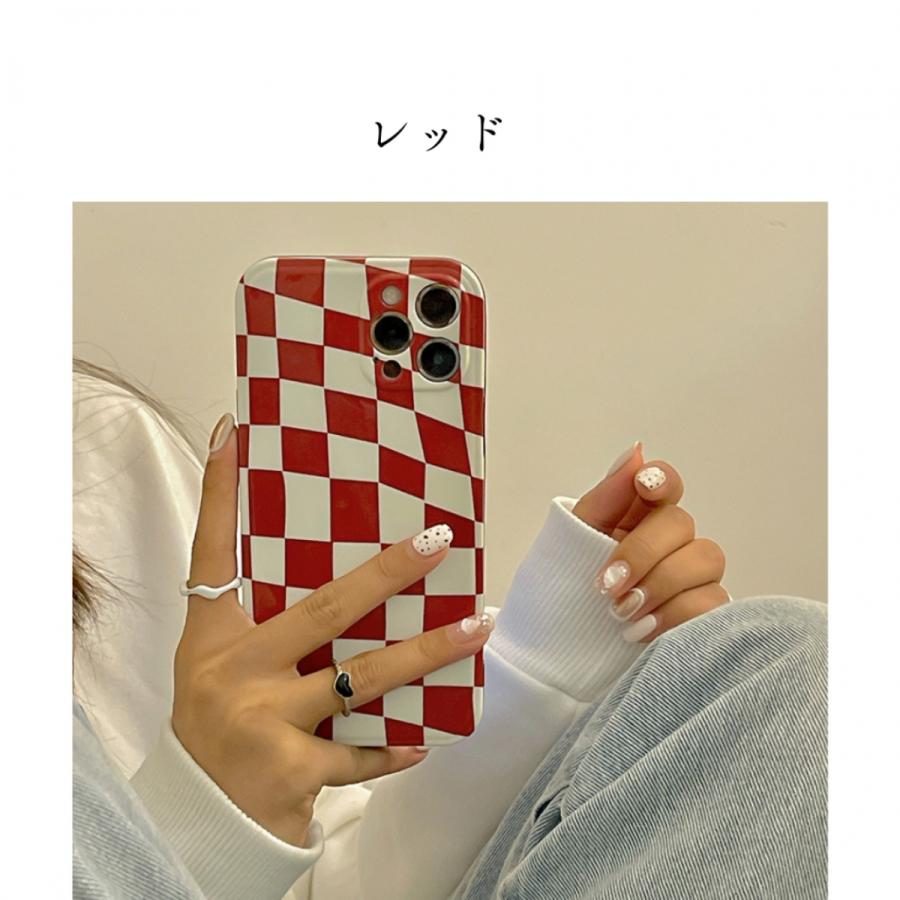 iPhoneケース アイフォンケース iPhone12 iPhone13 pro promax 7 8 チェッカー柄  韓国 個性的 おしゃれ 白 黒  スマホケース オススメ メンズ レディース |  | 03