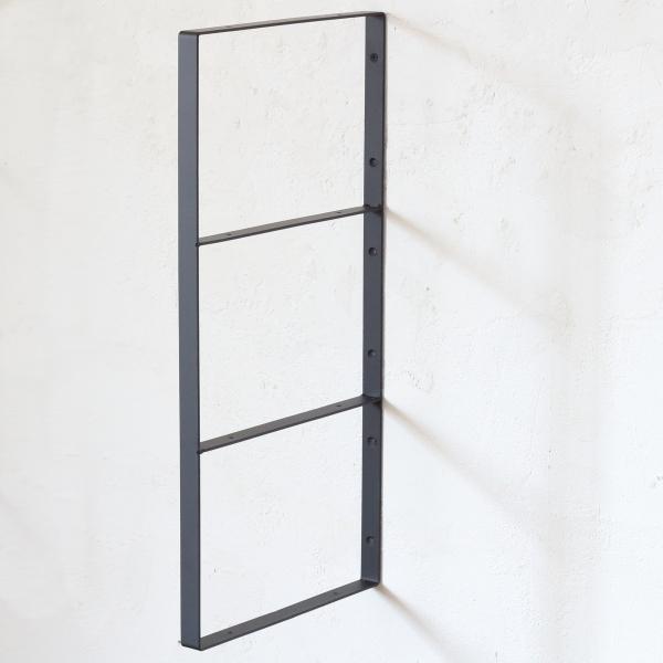 棚受け 金具 金物 アイアン シェルフ ブラケット おしゃれ 黒 四角 3段