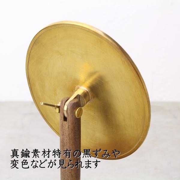 鏡 卓上 置き型 おしゃれ 真鍮 木製 スタンドミラー オーバル