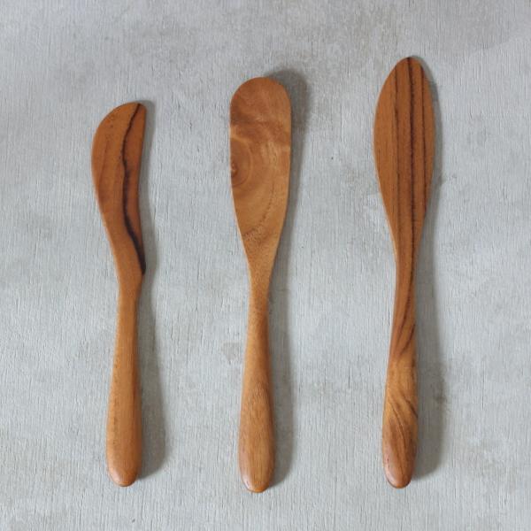 ジャムスプーン ヘラ 木製 木べら おしゃれ チークウッド TEAK WOOD