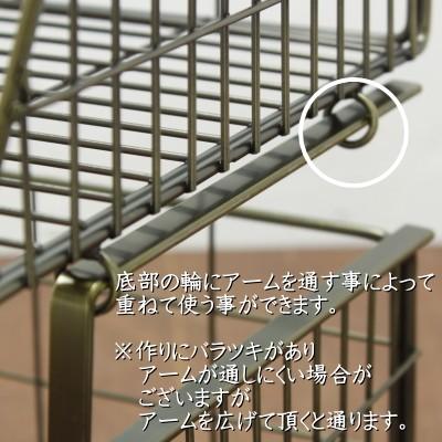 吊下げ ワイヤーバスケット かご アイアン おしゃれ キッチン 収納 棚