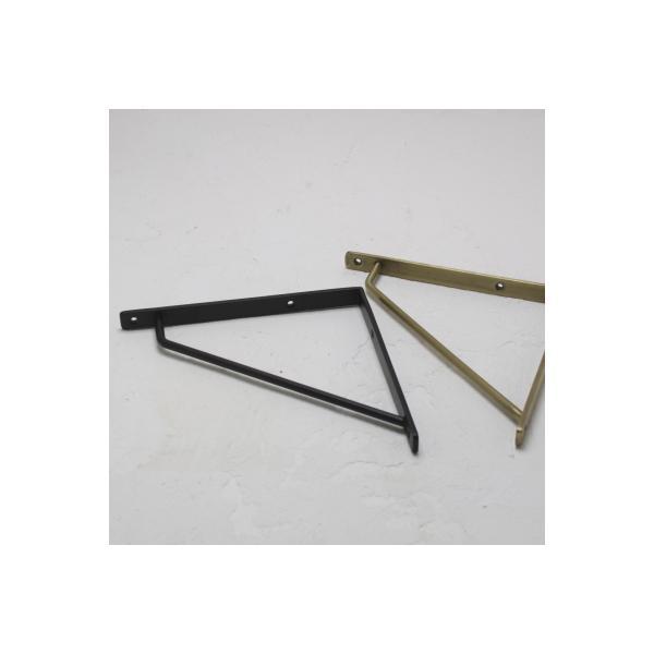 棚受け金具 アイアン ブラケット 三角 黒 ゴールド おしゃれ M 18.5cm