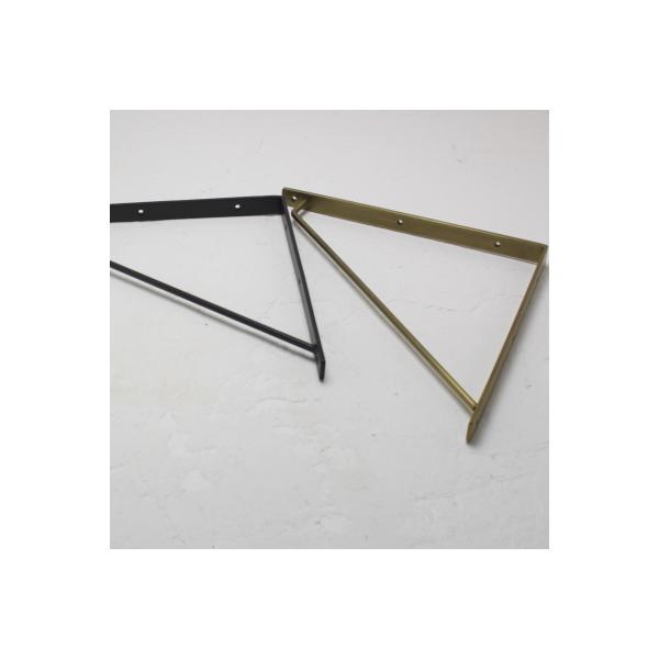 棚受け金具 アイアン おしゃれ 黒 金色 三角 DIY L 28cm 単品