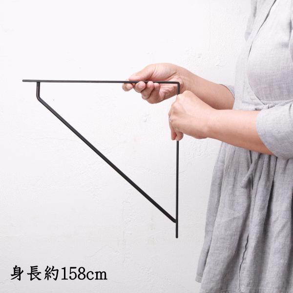 棚受け金具 アイアン おしゃれ 黒 金色 三角 DIY L 28cm 単品