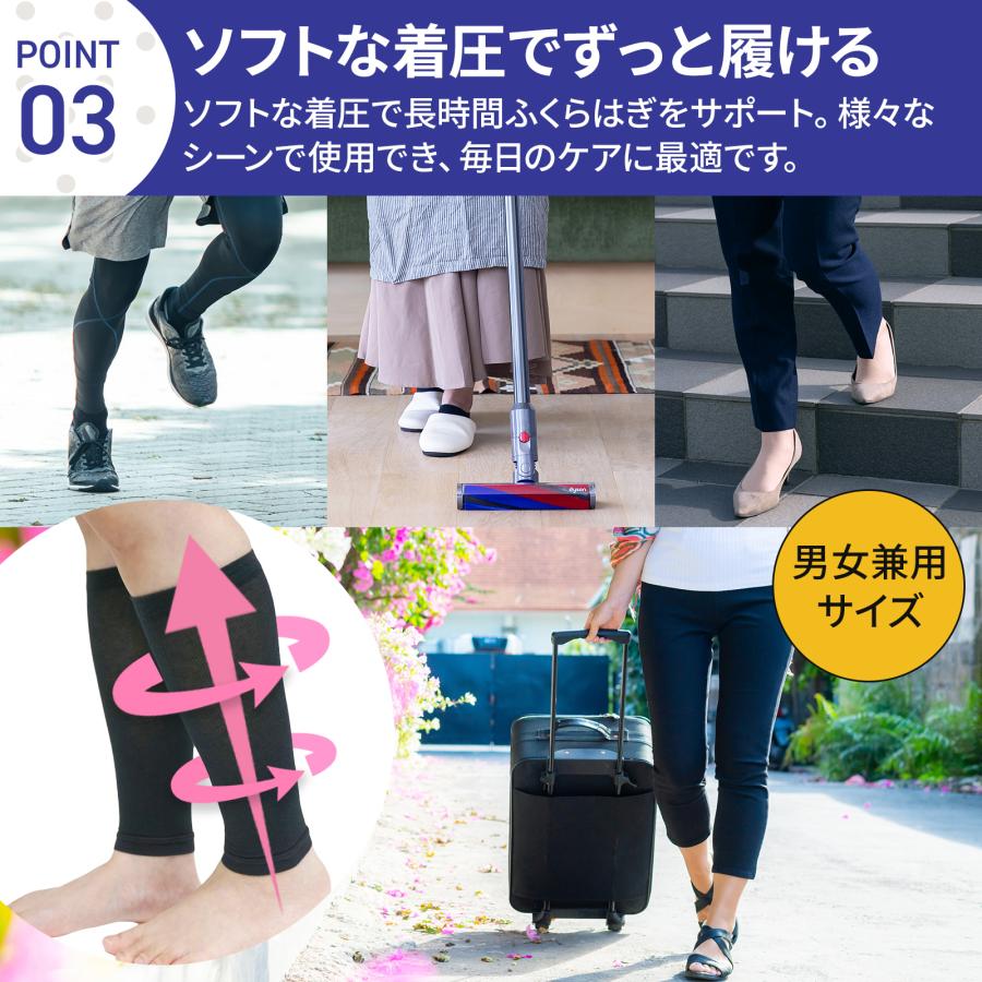 スルッと履ける らくらく ふくらはぎ着圧サポーター 日本製 快適 履き