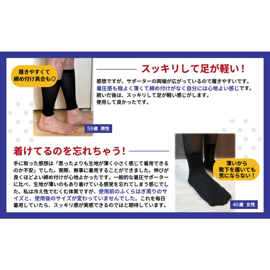 スルッと履ける らくらく ふくらはぎ着圧サポーター 日本製 快適 履き