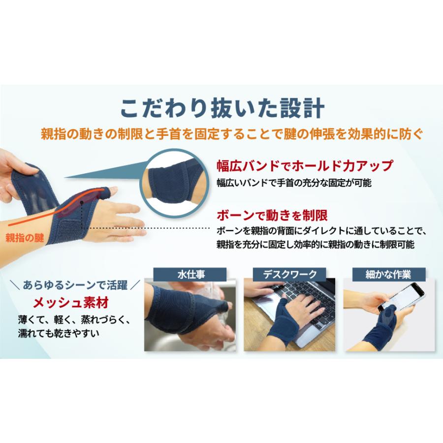 メッシュの手首サポーター 理学療法士監修 日本製  快適 メッシュ素材 簡単装着 水仕事 デスクワーク レディース メンズ 男女兼用【送料無料】 |  | 07