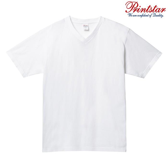 メンズ Tシャツ 半袖 Vネック ヘビーウェイト 5.6オンス 無地 ホワイト L サイズ 108-VCT｜trend-i