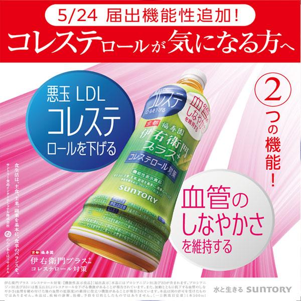 伊右衛門 プラスコレステロール対策 機能性表示食品 500mlPET 24本入り 5ケース 合計 120本 緑茶 送料無料｜trend-i｜04