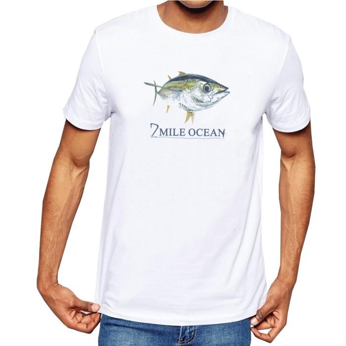 メンズ Tシャツ 半袖 プリント アメカジ 大きいサイズ 7MILE OCEAN マグロ 魚 ルアー｜trend-i｜02