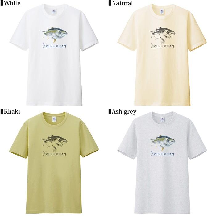 メンズ Tシャツ 半袖 プリント アメカジ 大きいサイズ 7MILE OCEAN マグロ 魚 ルアー｜trend-i｜03