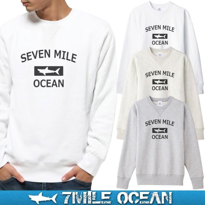 7MILE OCEAN メンズ 長袖 スウェット トレーナー プリント  裏起毛 大きいサイズ 秋冬 アメカジ アウトドア バイソン バッファロー｜trend-i