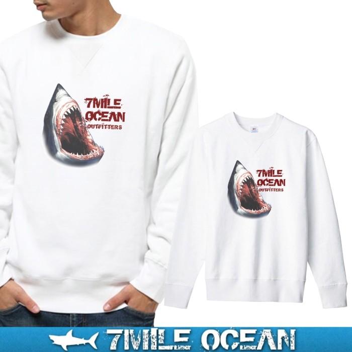 7MILE OCEAN メンズ 長袖 スウェット トレーナー プリント 裏起毛 大きいサイズ 秋冬人気ブランド アメカジ アウトドア バイソン