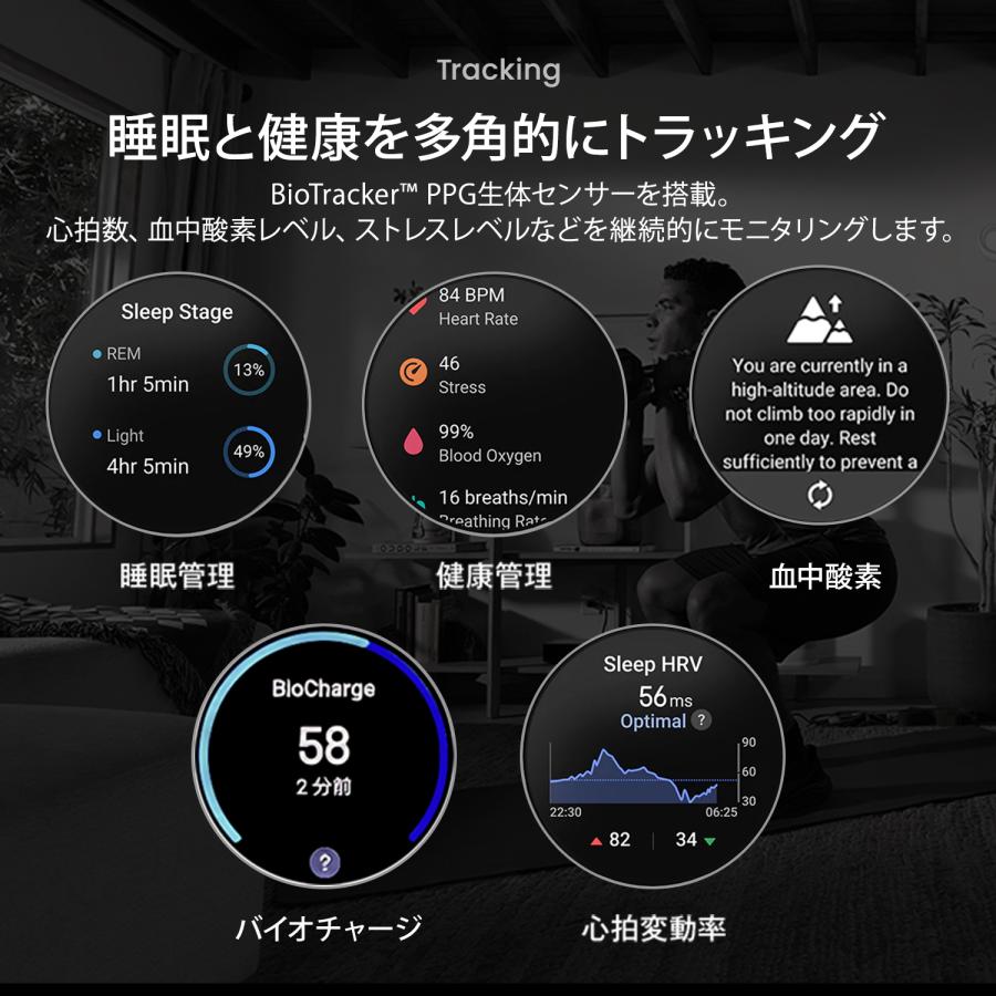 Amazfit Active Max スマートウォッチ アマズフィット 25日間バッテリー 3000nit高輝度 4Gストレージ オフラインマップ スポーツモード AI 音声操作 GPSの画像