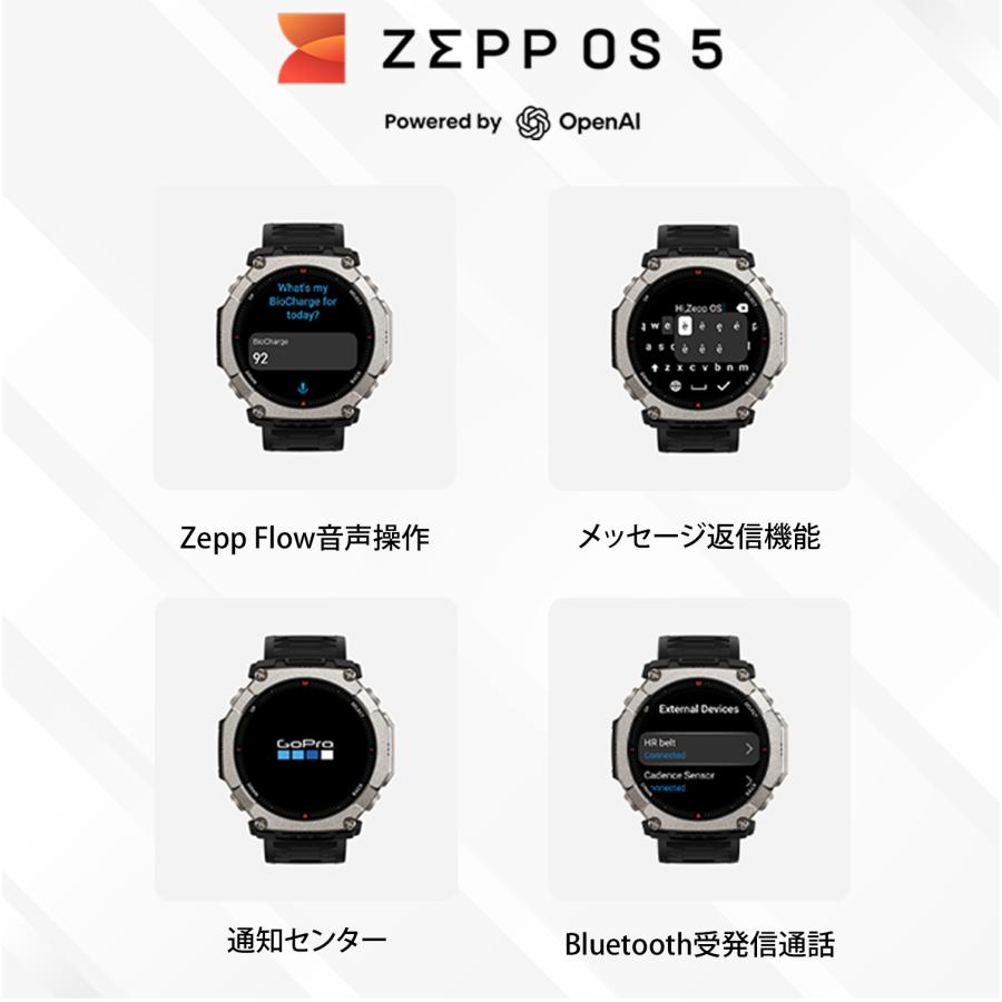 Amazfit T-Rex Ultra 2 スマートウォッチ アマズフィット 登山 アウトドア ヤマレコ ヤマップ 10気圧 防水 アウトドア ランニング 水泳 登山 GPS コンパスの画像