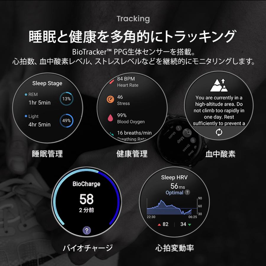 Amazfit Cheetah 2 Pro スマートウォッチ アマズフィット 20日間バッテリー 3000nit高輝度 32Gストレージ オフラインマップ スポーツモード AI 音声操作 GPSの画像