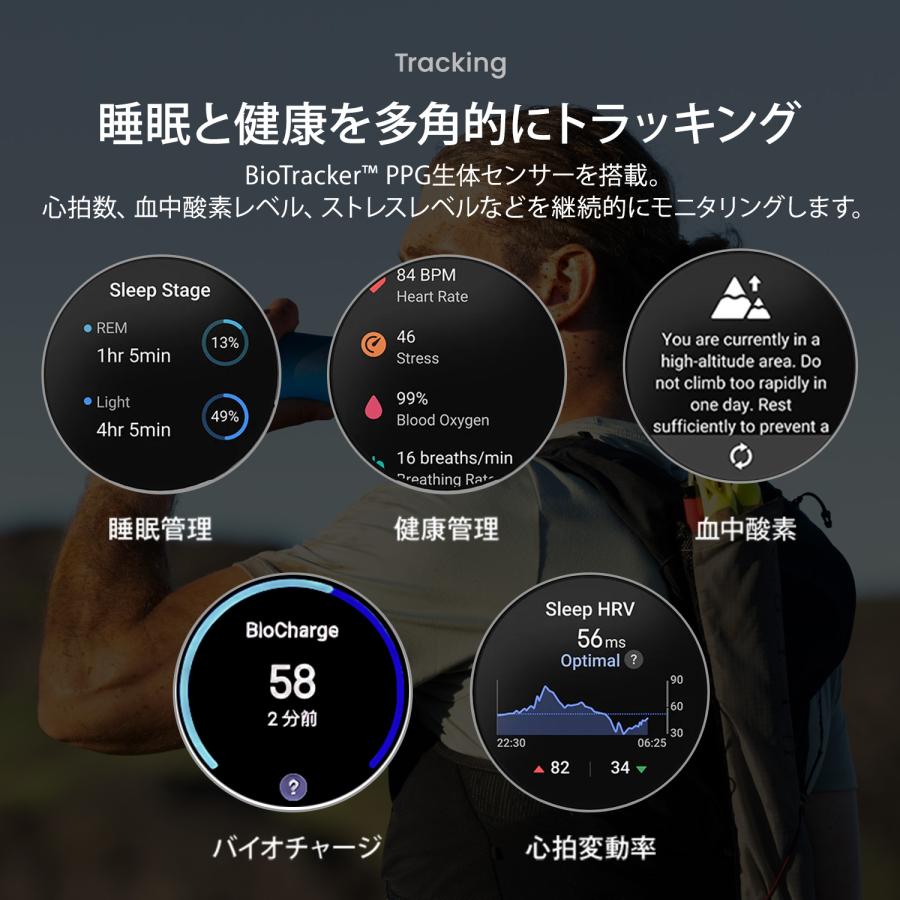 Amazfit Cheetah 2 Ultra スマートウォッチ アマズフィット 30日間バッテリー 3000nit高輝度 64Gストレージ オフラインマップ スポーツモード AI 音声操作 GPSの画像