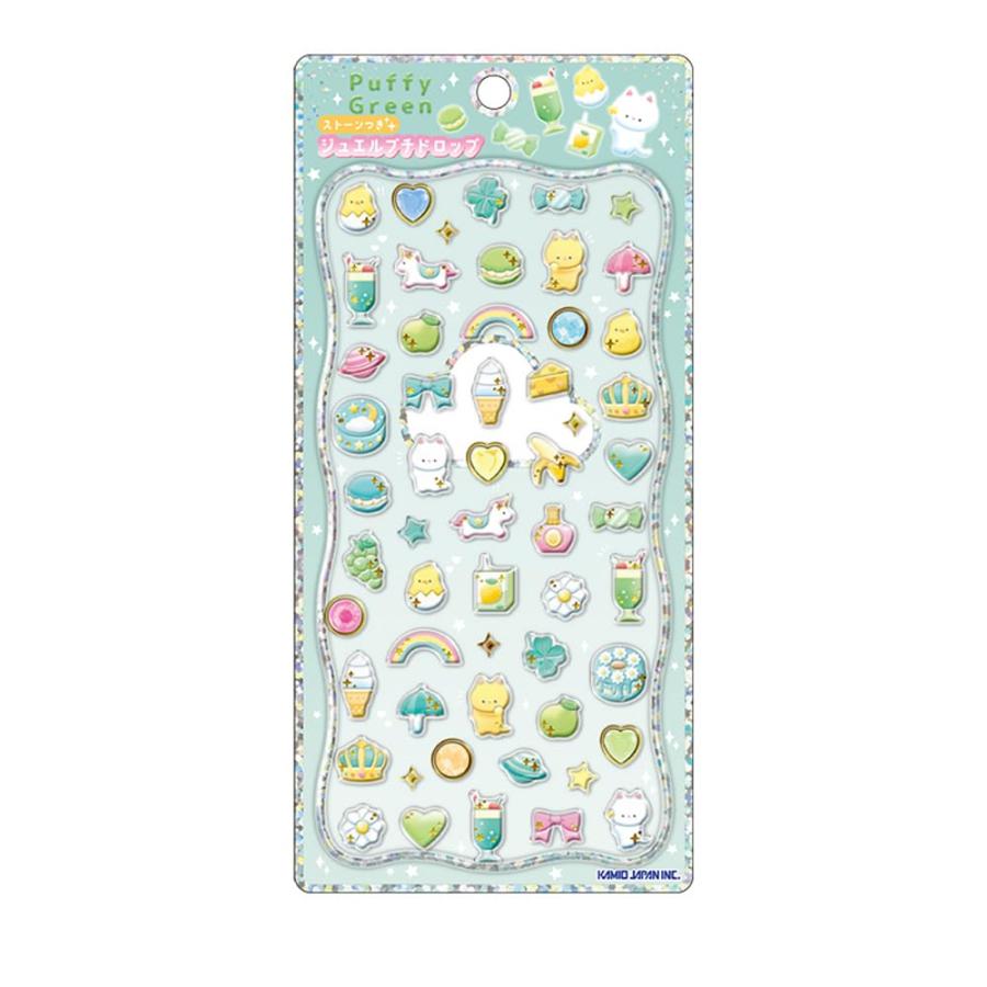 カミオジャパン シール ジュエルプチドロップステッカー PUFFY GREEN