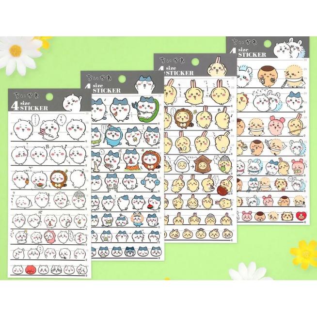 4点セット ちいかわ 4サイズステッカー ちいかわ ハチワレ うさぎ