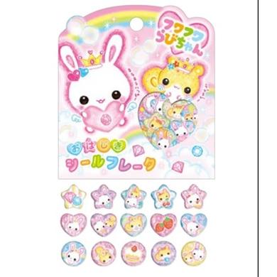 フワフワらびちゃん おはじきシール フレーク ウサギ クマ クラックス