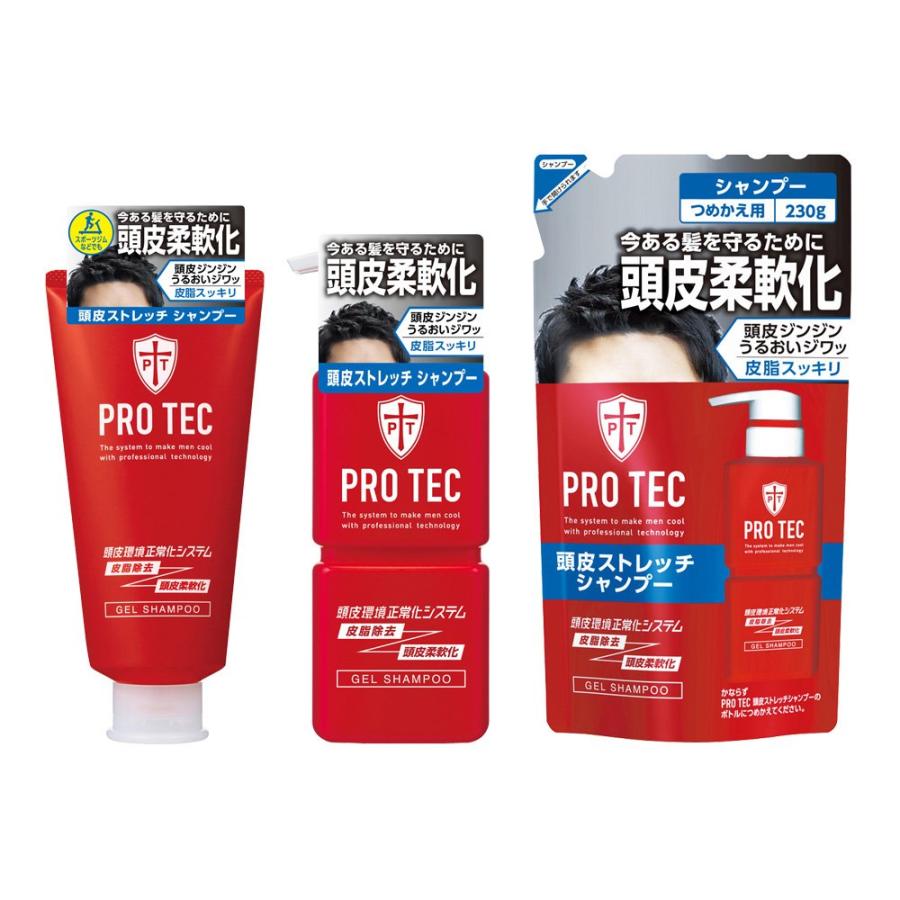 PRO TEC(プロテク) 頭皮ストレッチ シャンプー 本体ポンプ 300g(医薬部
