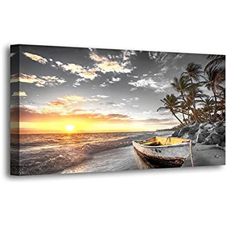 当社の ボートツリー 寝室装飾 海景写真 夕暮れ 白黒 アート キャンバスプリント ウォールアート ビーチ 海洋風景絵画 並行輸入品 自然の リビングルーム オフィス装飾 日本画 Www Gatorheatandair Com
