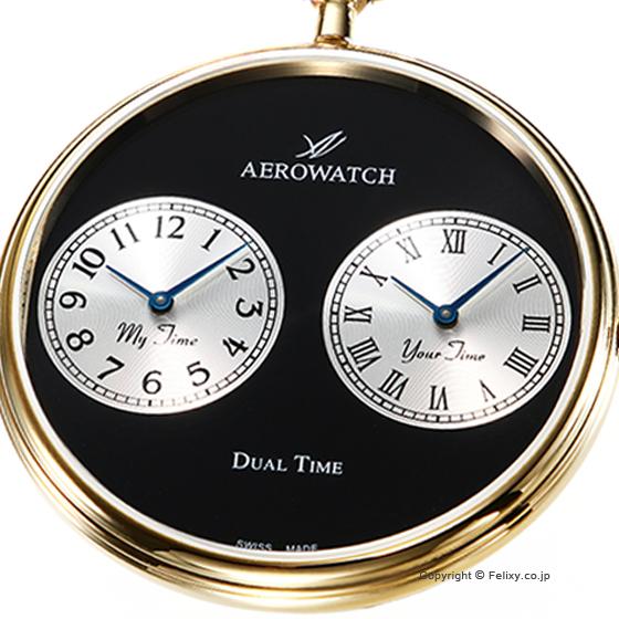 新品】AEROWATCH（アエロウォッチ）デュアルタイム懐中時計-