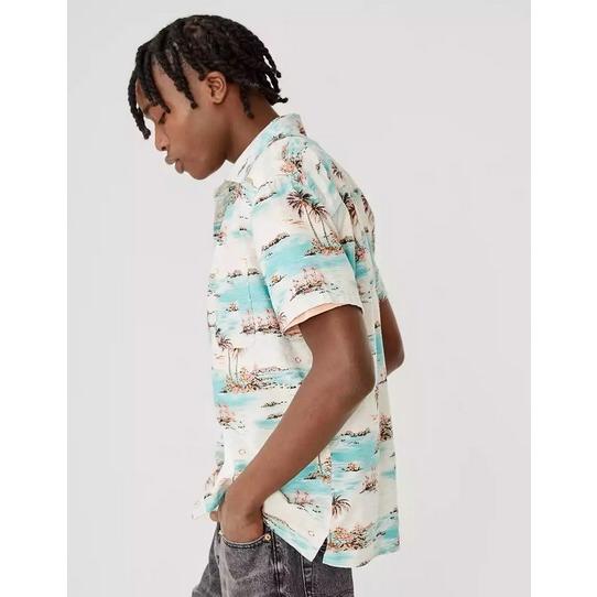 ランキングや新製品 アメリカンイーグル ホワイト 大きいサイズ Shirt Resort Button Up Tropical Ae アロハシャツ リゾート トロピカル メンズ シャツ 半袖 長袖 サイズ L Tall Www Tlmtechnologies Co Uk