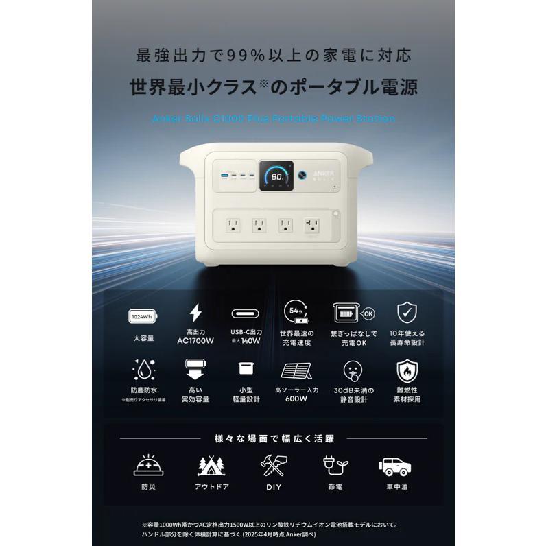 Anker（アンカー） Anker Solix C1000 Plus ポータブル電源 オフ
