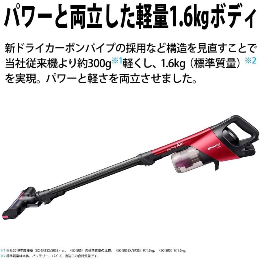 ダストケース付き　動作保証品　シャープ掃除機　本体　赤　EC-SR5-P SHARP（シャープ） 掃除機 コードレス スティッククリーナー