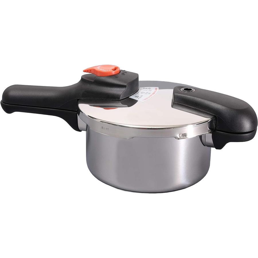 パール金属 片手 圧力鍋 2.5L IH対応 ステンレス 圧力切替式 レシピ付