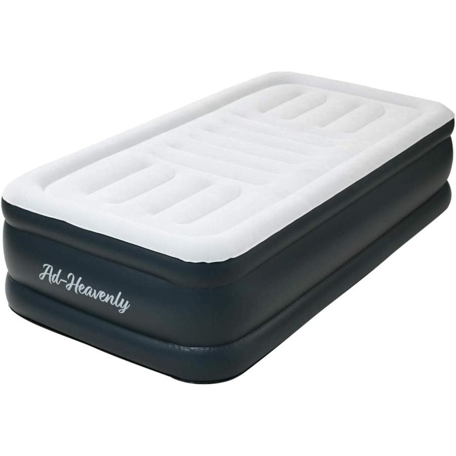 山善 山善(YAMAZEN) 厚型エアベッド(シングル) 【グレー/ネイビー