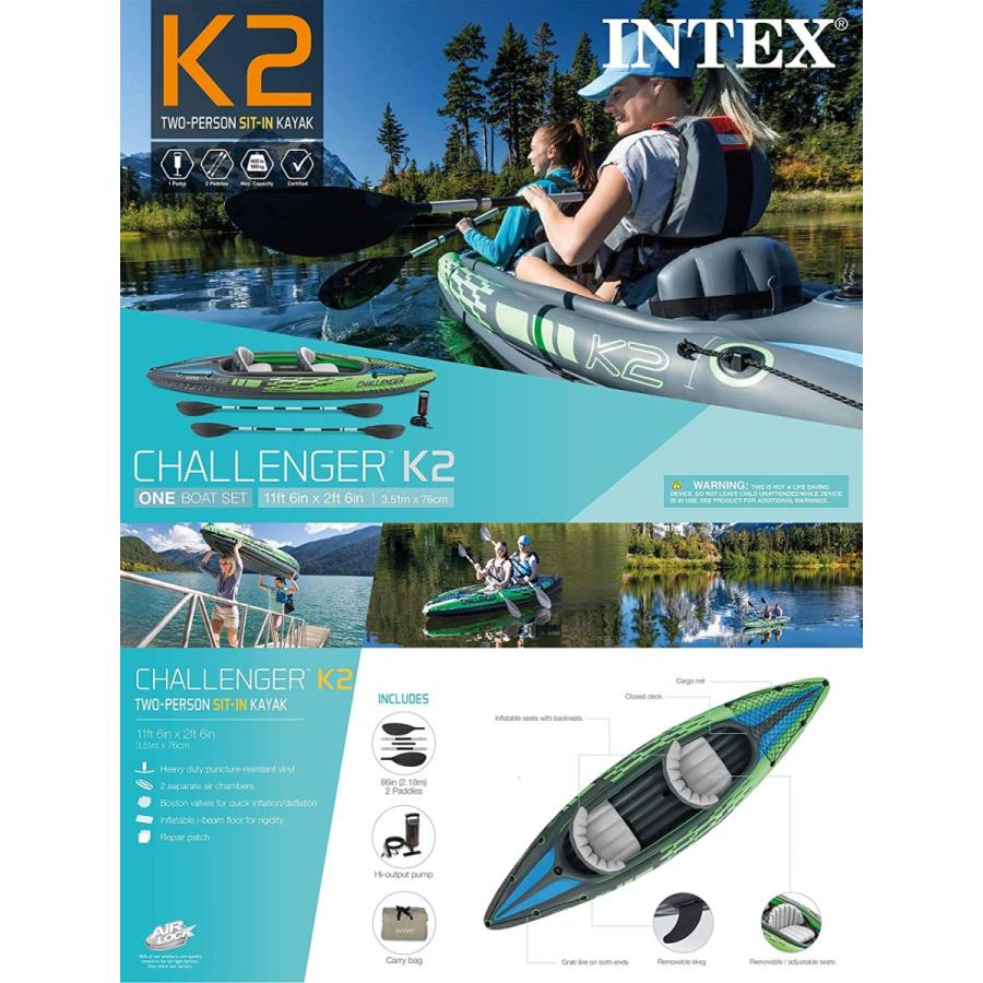 INTEX インテックス チャレンジャーK2 ポンプ付き カヤック ボート 2人