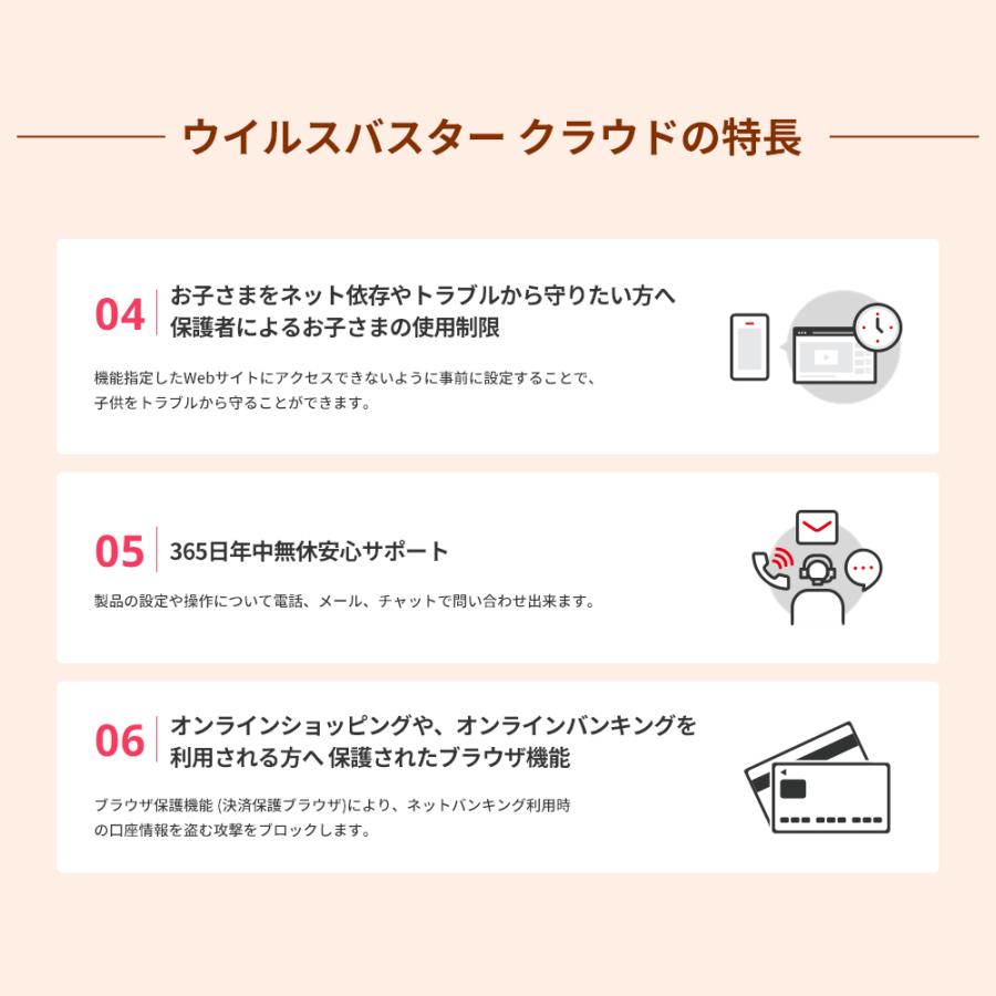 【自動更新】ウイルスバスター クラウド ダウンロード 3年 3台版 セキュリティソフト トレンドマイクロ 公式 ウイルスソフト ウイルス対策ソフト | トレンドマイクロ | 07