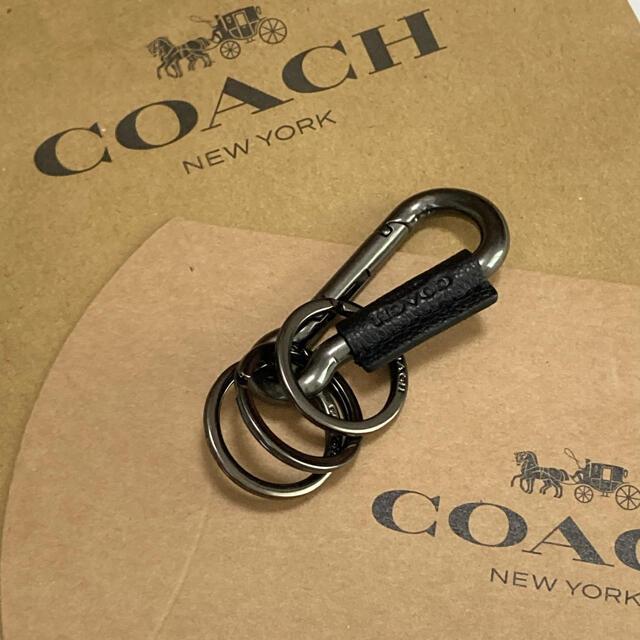 Coach コーチ カラビナ レザー キーリング キーホルダー メンズ ブラック ガンメタル F Blk F Blk Trendnest 通販 Yahoo ショッピング