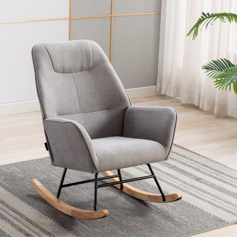 本物新品保証】ロッキングチェアー 北欧風 揺り椅子 ファブリック