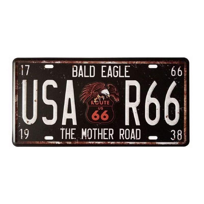 KitMall ブリキ看板 Route66 ナンバープレート型 アメリカ雑貨 サインプレート ティンサイン R66 :20230404003655-01080:トレンドショップ2nd 通販 ナンバープレート型 ブリキ看板 ROUTE66 ④