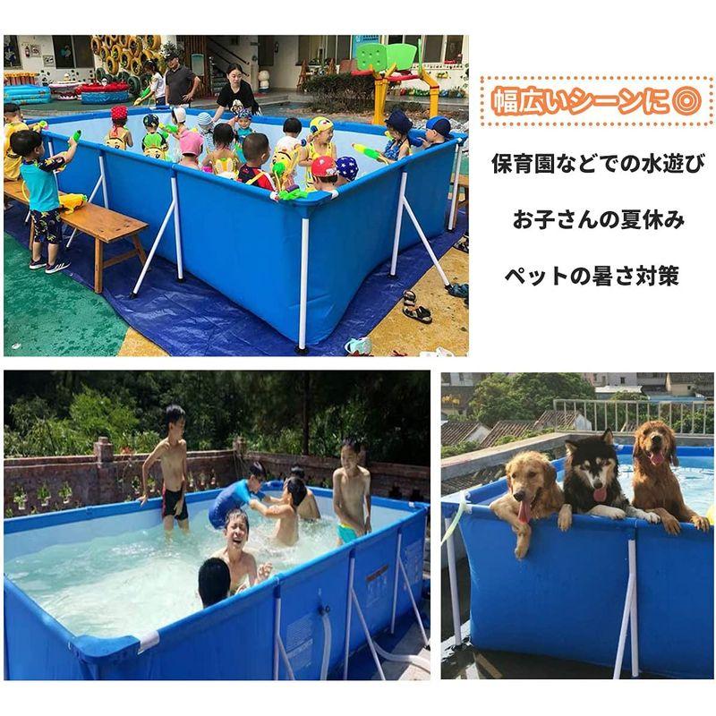 220cm VeroMan フレームプール 大型 ファミリープール ビニールプール 水遊び ヒオキ かんたん水抜き・空気抜きプール フェスティバル ブルー 120cm PN0521