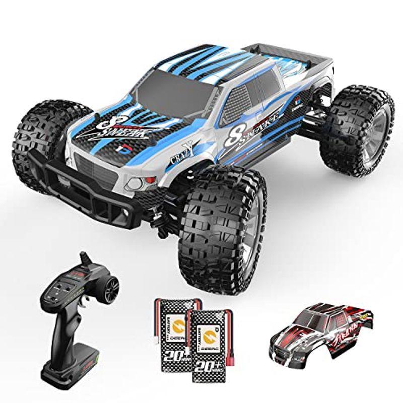DEERC ラジコンカー オフロード 4WD こども向け 大人向け 高速 40km/h 大型 1/10スケール シェル2個 バッテリー2個